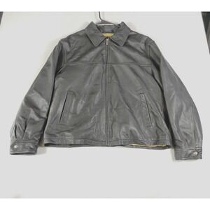 James Dean Leather Jacket Mens XL Black Limited Edition Zip Front Collared Lined